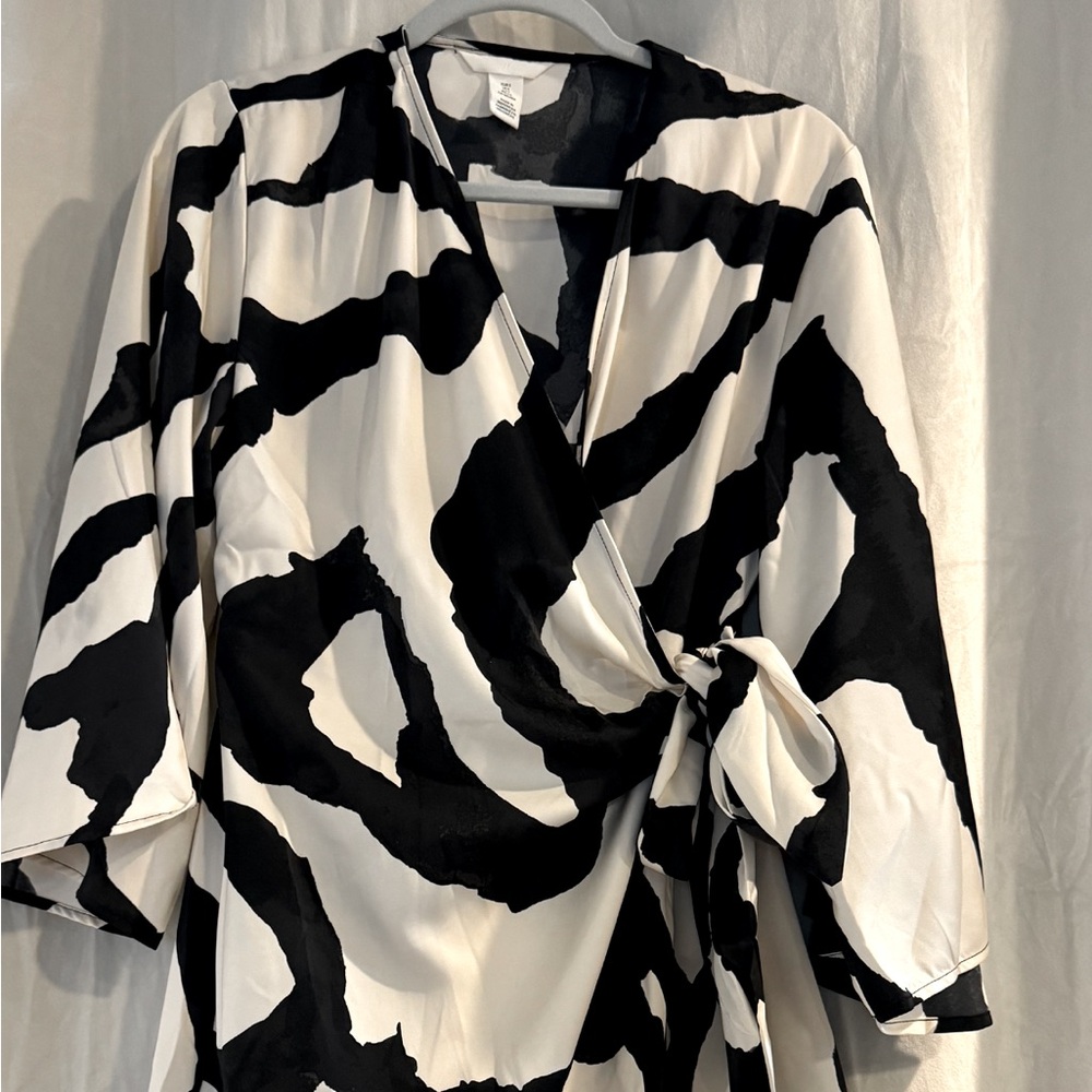 H&M cow print wrap dress